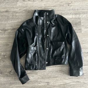 Abercrombie Leather Bomber Style Jacket